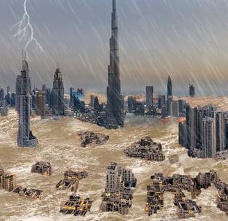 Crazy Flooding and Thunderstorm hit Dubai, UAE