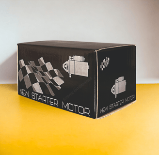 Corrugated folding carton for New Starter Motor