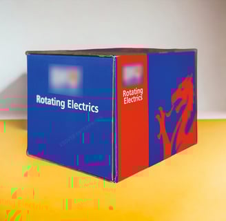 Corrugated folding carton for Rotating Electrics