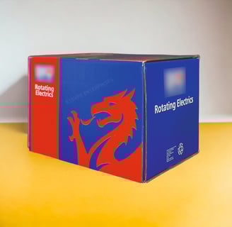 Corrugated folding carton for Rotating Electrics