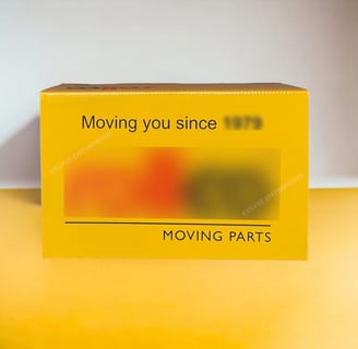 Corrugated folding carton for moving parts