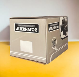 Corrugated folding carton for Alternator