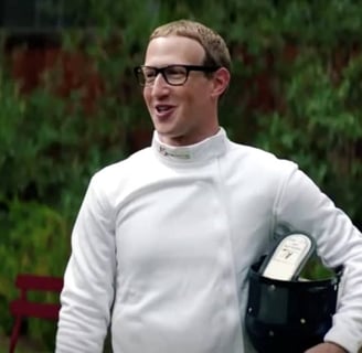 mark zuckerberg with white shirt and glasses holding a wine bottle