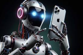 a robot - like robot with a cell phone