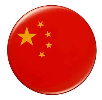 a button with a flag of china