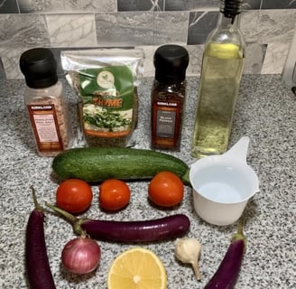 The ingredients I used to cook the ratatouille