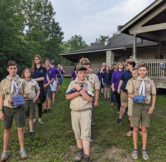 473 leads the flag raising ceremony at Camp McKee 2023. 