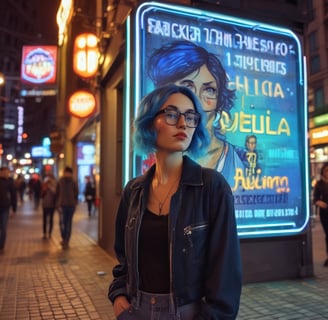A variety of magazines are displayed on a slanted, white magazine rack. The magazines feature colorful covers with different themes and titles. A prominent image on one of the covers shows a close-up of a woman's face.
