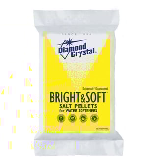 An example of a bag of water softener salt pellets.