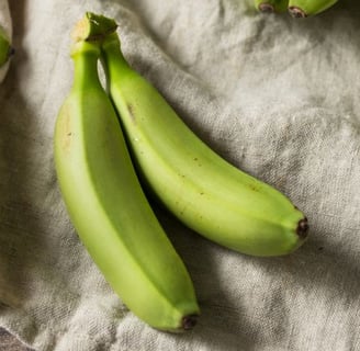 Banana verde, que é um dos alimentos que promovem uma microbiota intestinal saudável 