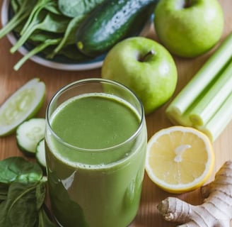 Suco verde com ingredientes anti inflamatórios para ajudar a controlar a inflamação e perder peso