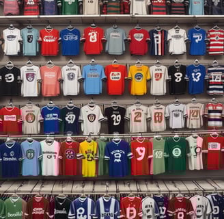 A person is wearing a vintage-style athletic outfit, composed of a form-fitting shirt and shorts, along with socks. The individual is posed in a running or athletic stance against a dark background.