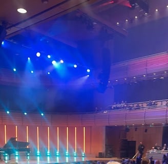 Interior of Glasshouse International Centre for Music before The Piano final concert on Channel 4