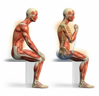 a man sitting on a bench with a piece of a human body