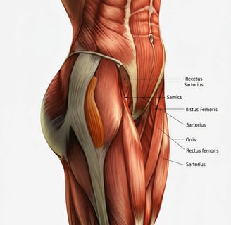 a diagram of the muscles of the lower back of a woman