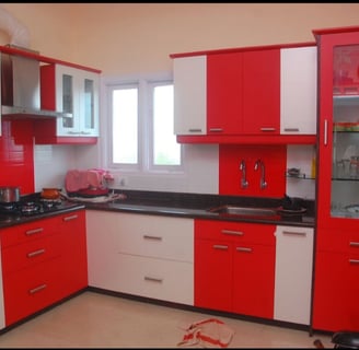 red kitchen