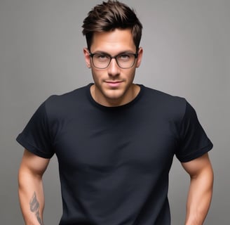 The image features an open laptop displaying an online shopping website. The screen shows various t-shirts with artistic designs, priced in euros. The setting appears to be in a cafe or a relaxed workspace, with blurred figures and warm lighting in the background.