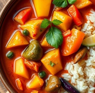 a bowl of food with rice and vegetables