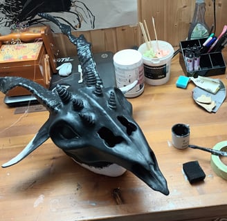 painting a creature mask without airbrush equipment