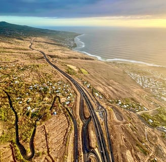 a winding road in the middle of a desert