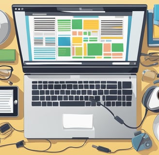 a laptop computer and a cup of coffee on a table