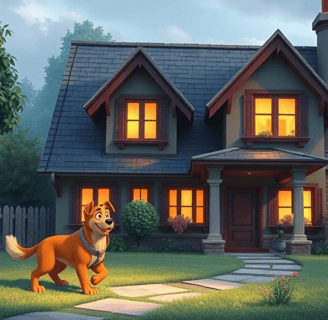 chien qui surveille une maison