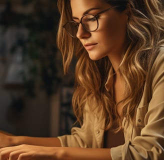 a women using AI to design her website