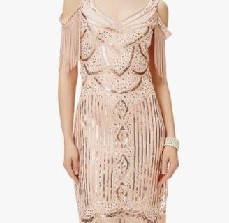 BABEYOND Womens 1920s Flapper Dress Vintage Long Fringe Dress Roaring 20s Sequins Beaded Dress