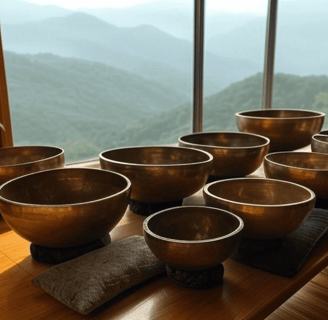 Tibetan singing bowls, as one of the sound healing instruments