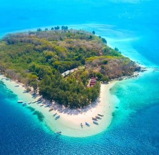 Ilha de Gili Naggu, em Lombok, Indonésia