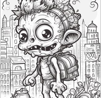 Zombie Apocalypse Chronicles: Fun and Creative Coloring Pages for Kids