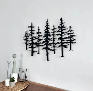 metal wall art of trees