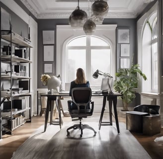 an interior designer working
