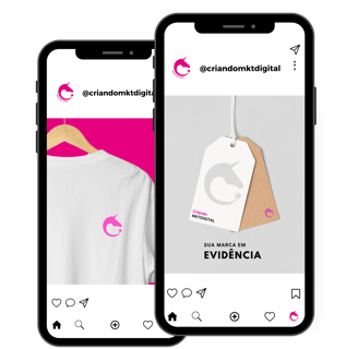 Smartphone mostrando uma arte de postagem do instragram