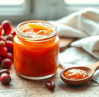 An open jar of homemade goji berry face cream, surrounded by fresh goji berries, 