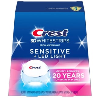 Crest 3DWhitestrips Sensitive teeth whitening kit with LED light