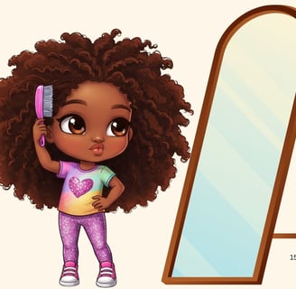 Nia The Little Queen brushing her hair