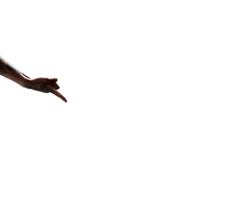 lady's tattooed arm pointing towards paragraph