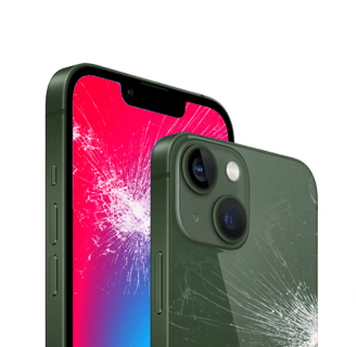iphone front screen broken, back glass broken, no power .