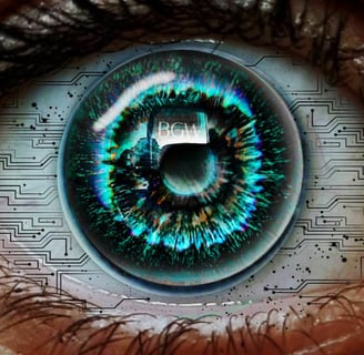 a close up of a person's eye looking at the camera
