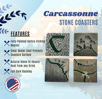 Image of Stone Carcassonne Coasters