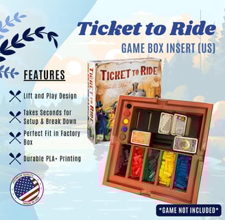 Image of Custom Ticket To Ride Box Insert and Card Rack