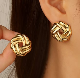 Gold Plated Latest Fashion Stud Earrings for Women and Girls