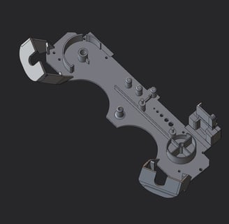 3d model of ps2 controller frame plate and trigger arms replacement