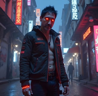 Portrait photo transformed into a cyber character