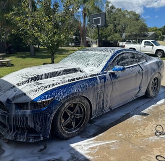 Mustang Covered In Soap After Being Washed