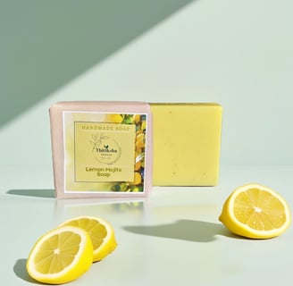 Handmade lemon soap for oily and acne-prone skin