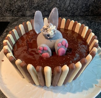 Gâteau d'anniversaire lapin chez Marmite et Papillote