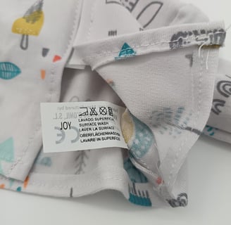 Clothing label with washing instructions