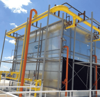 a large metal structure with a large metal structure